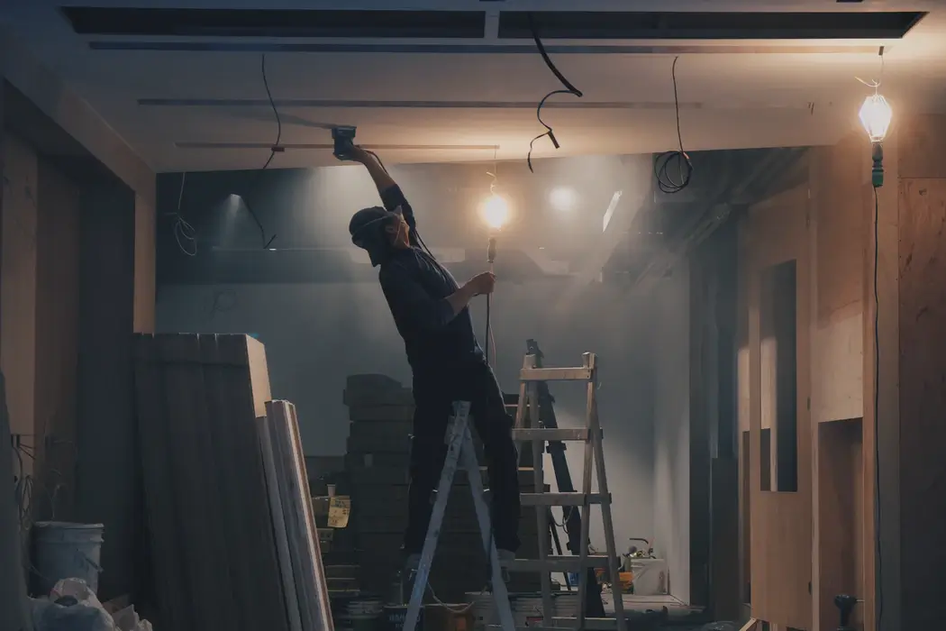 worker working for lift installation